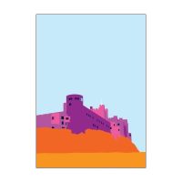 Bamburgh Castle Pop Art Card