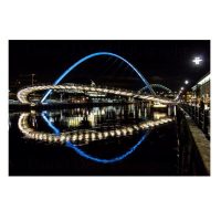 Quayside Bridges at Night Photo Print by Daniel Dent