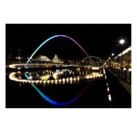 Quayside Bridges at Night Photo Print by Daniel Dent