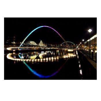 Quayside Bridges at Night Photo Print by Daniel Dent