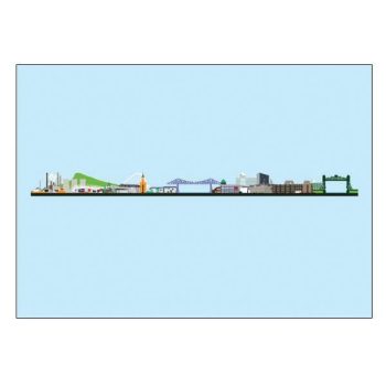 Teesside Skyline Pop Art Card