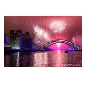 Newcastle Tyne Bridge and Quayside Fireworks