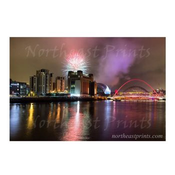 Newcastle Tyne Bridge and Quayside Fireworks