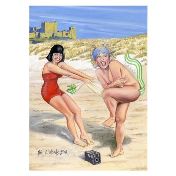 North East Saucy Seaside Postcard - Bamburgh Castle