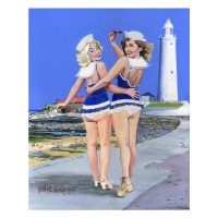 North East Saucy Seaside Postcard - St Mary's Lighthouse Whitley Bay