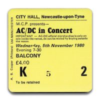 Newcastle City Hall Ticket Coaster ACDC