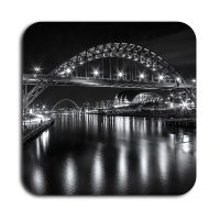 Newcastle Quayside Photo Coaster - Tyne Bridge Reflections (b/w)