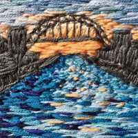 Embroidered Print Card - Tyne Bridge