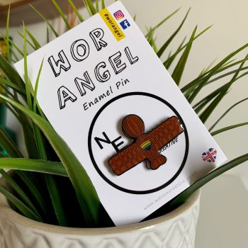 Wor Angel Enamel Pin - Rainbow Heart Angel - Image 2