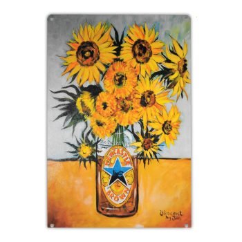 WHOLESALE - Medium Metal Sign - Newcastle Brown Ale Sunflowers (x5)